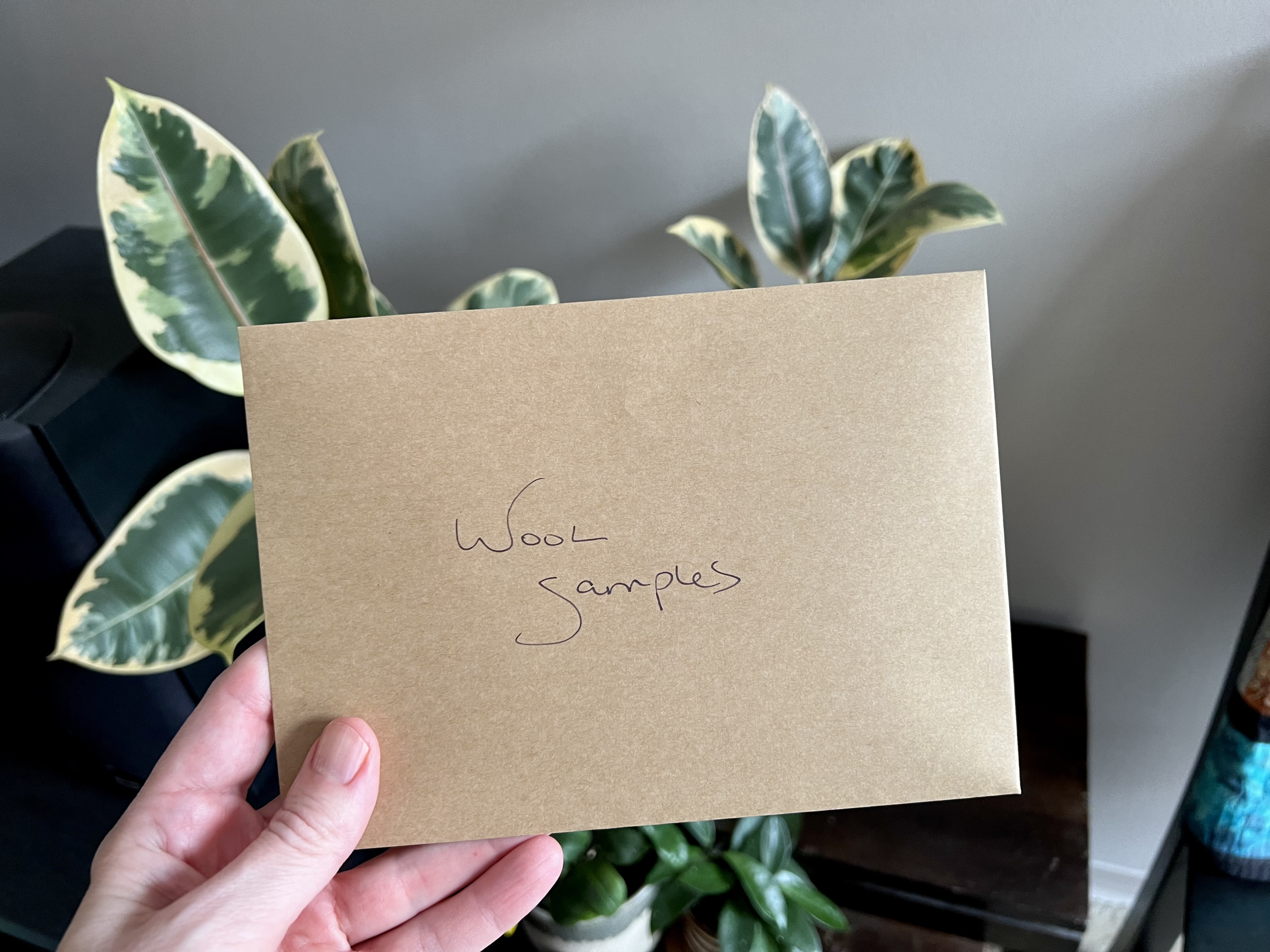 Spinning samples are folded in the card and placed in an envelope for easy storage.